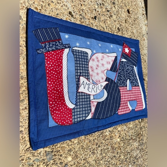 NWT SET OF 4 Handmade USA Fabric Placemats 14x18 - Picture 10 of 10